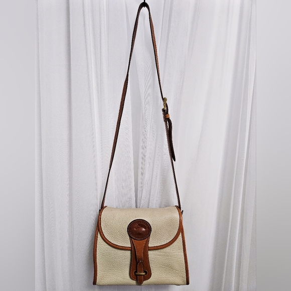 Dooney & Bourke Tan and Cream Leather Crossbody Bag - Picture 11 of 12